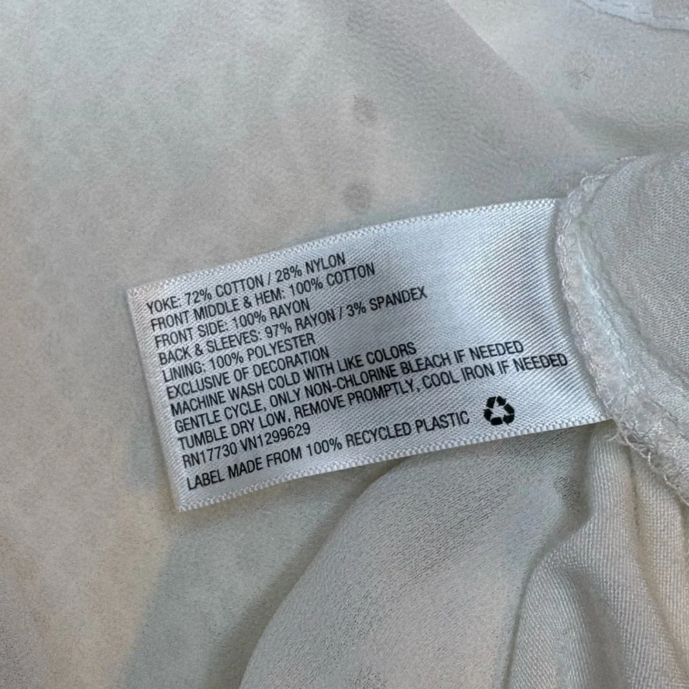 Knox Rose Boho White Peasant Embroidered Blouse Size M - Picture 11 of 11